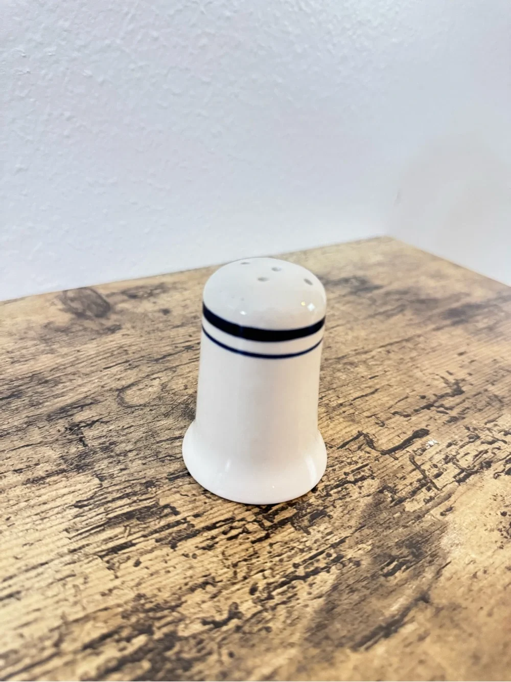 Blue Stripe Stoneware Salt & Pepper Shakers | Set of 2